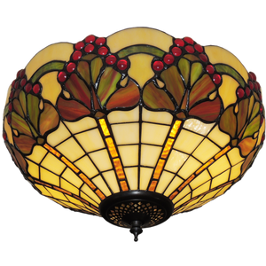 Merlot Medium Flush Tiffany Ceiling Light