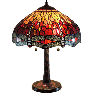 Red Dragonfly Medium Tiffany Table Lamp