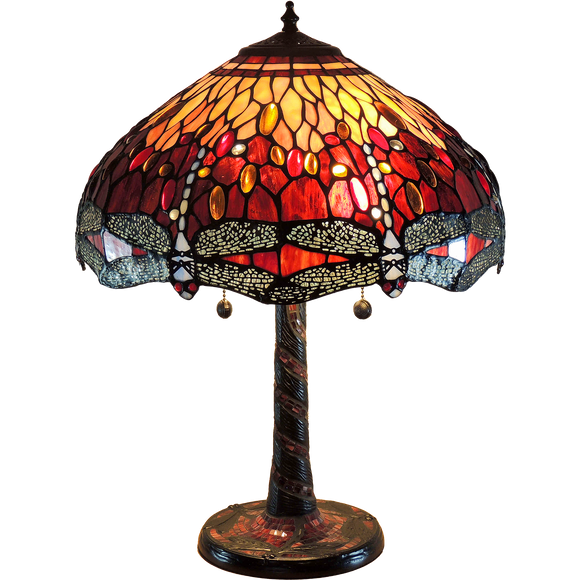 Red Dragonfly Medium Tiffany Table Lamp