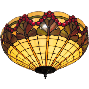 Merlot Large Flush Tiffany Ceiling Light