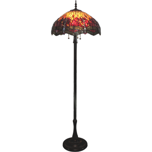 Red Dragonfly Large Tiffany Floor Lamp