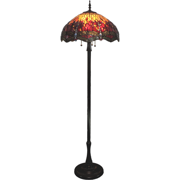 Red Dragonfly Large Tiffany Floor Lamp