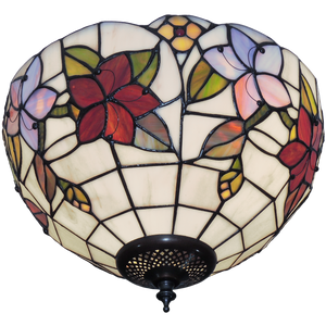 Summer Garden Small Flush Tiffany Ceiling Light