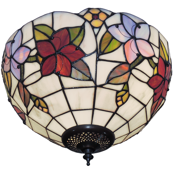 Summer Garden Small Flush Tiffany Ceiling Light