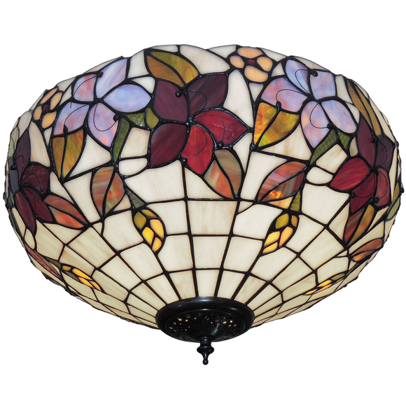 Summer Garden Medium Flush Tiffany Ceiling Light