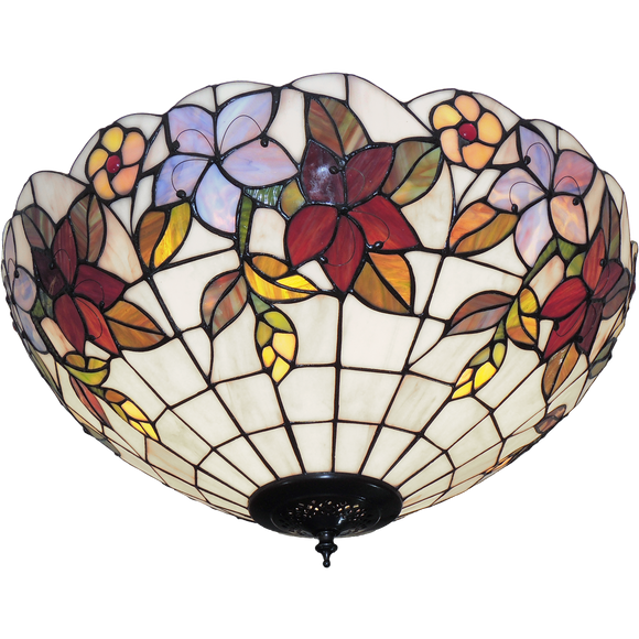 Summer Garden Large Flush Tiffany Ceiling Light